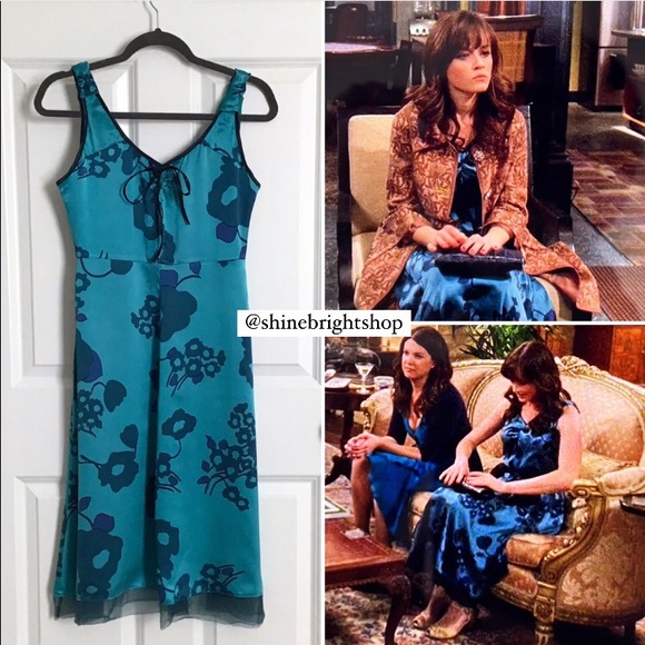 Early 2000s Vintage Silk Dress ASO Rory Gilmore in Gilmore Girls Rare - Picture 4 of 10